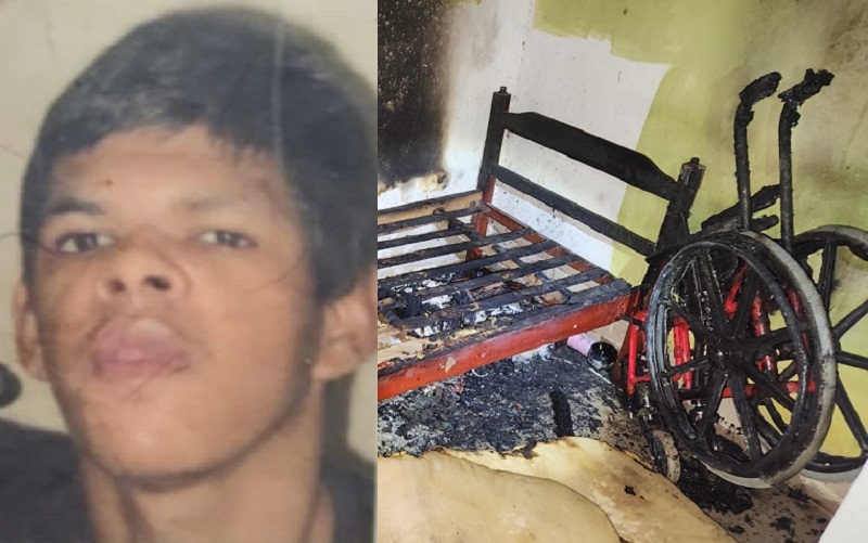 Homem com necessidades especiais morre em incêndio no interior de residência em São José de Alcobaça.