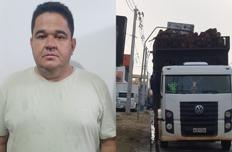 Caravelas: Proprietário de caminhão é preso por furto de mais de 300m³ de eucalipto da Suzano.