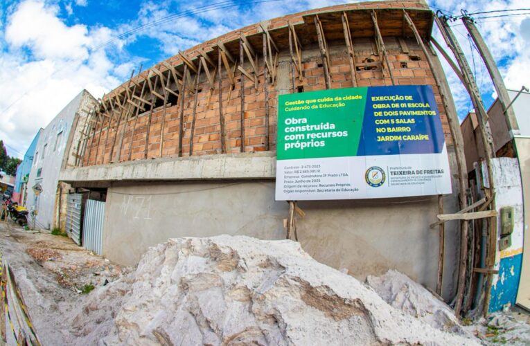 Obras da Escola Jardim Caraípe seguem em ritmo acelerado.